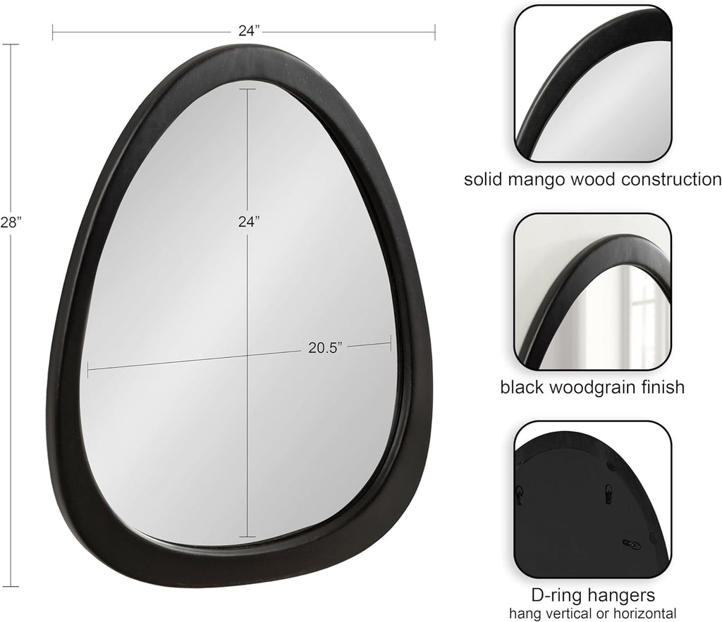 Mckinder Mid Century Wall Mirror 24x28 Black Geometric