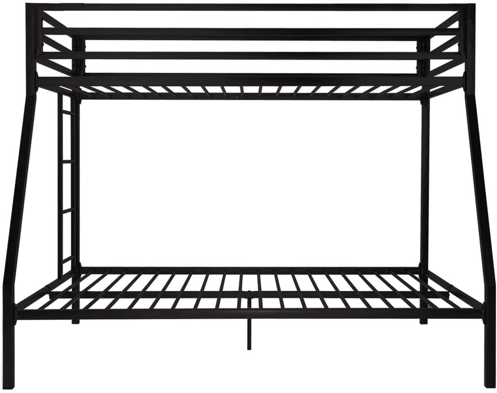 Twin Over Twin Bunk Bed With Slide Durable Square Tube