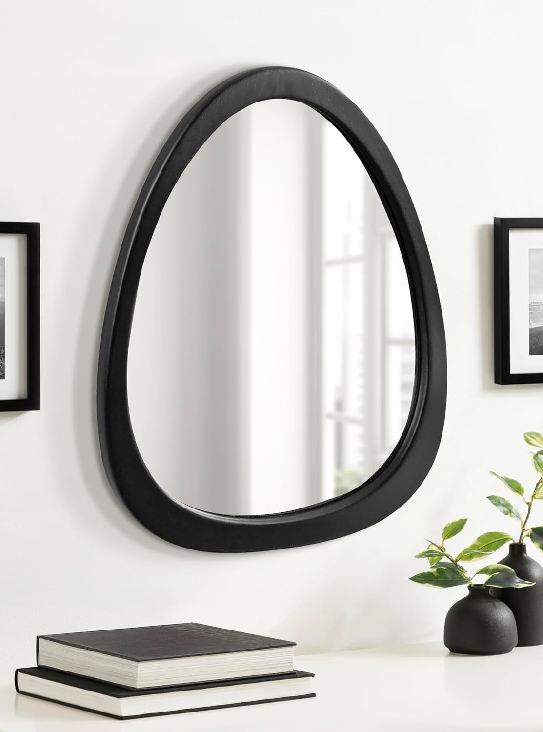 Mckinder Mid Century Wall Mirror 24x28 Black Geometric