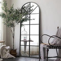 65 By 22 Inch Arched Window Pane Floor Wall Mount Mirror