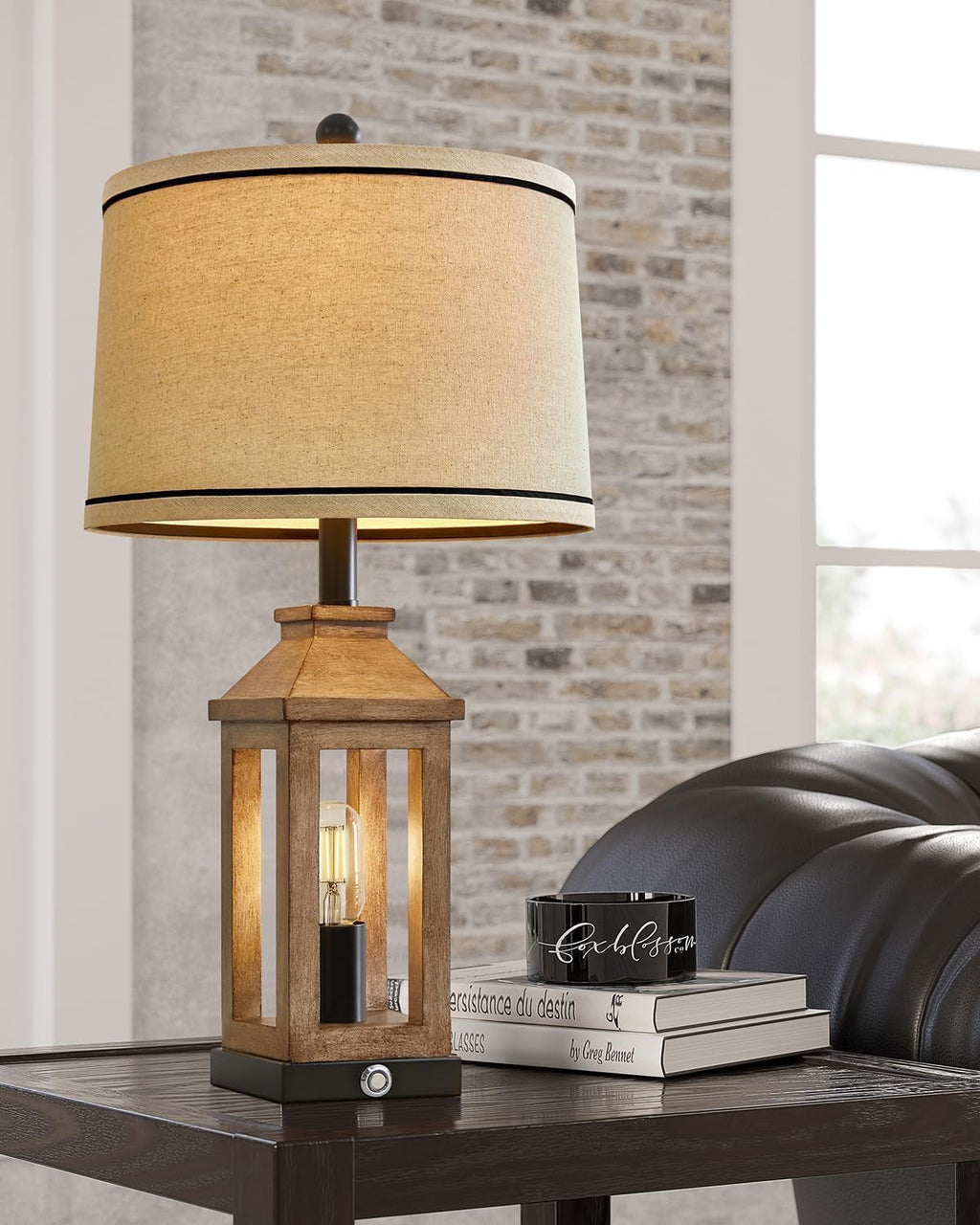 Farmhouse Touch Table Lamps Set of 2 Dimmable USB Ports