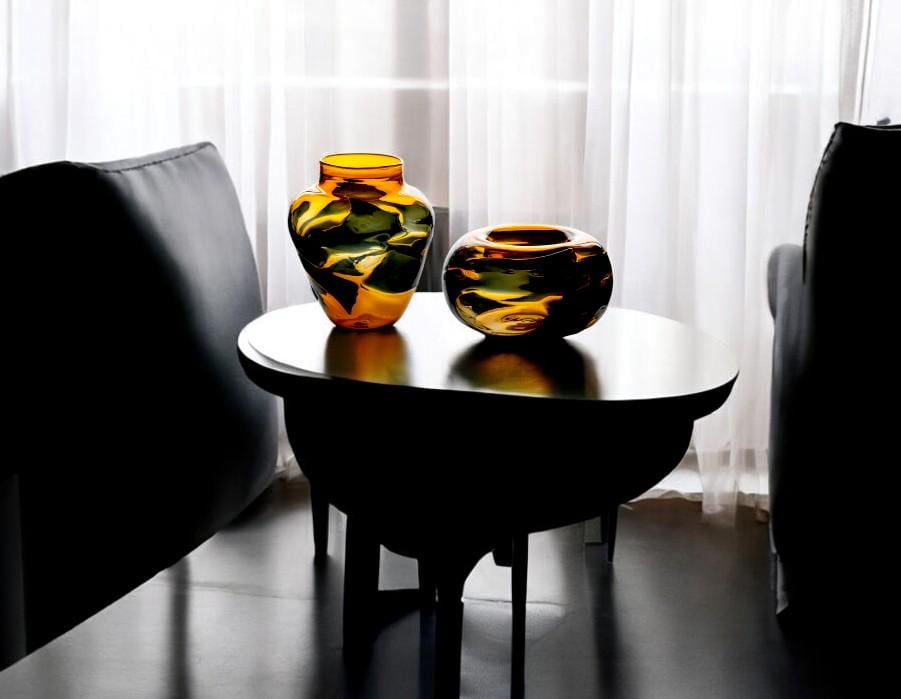 Set of 2 Chic Colorful Glass Vases - Unique Handcrafted Decor for Any