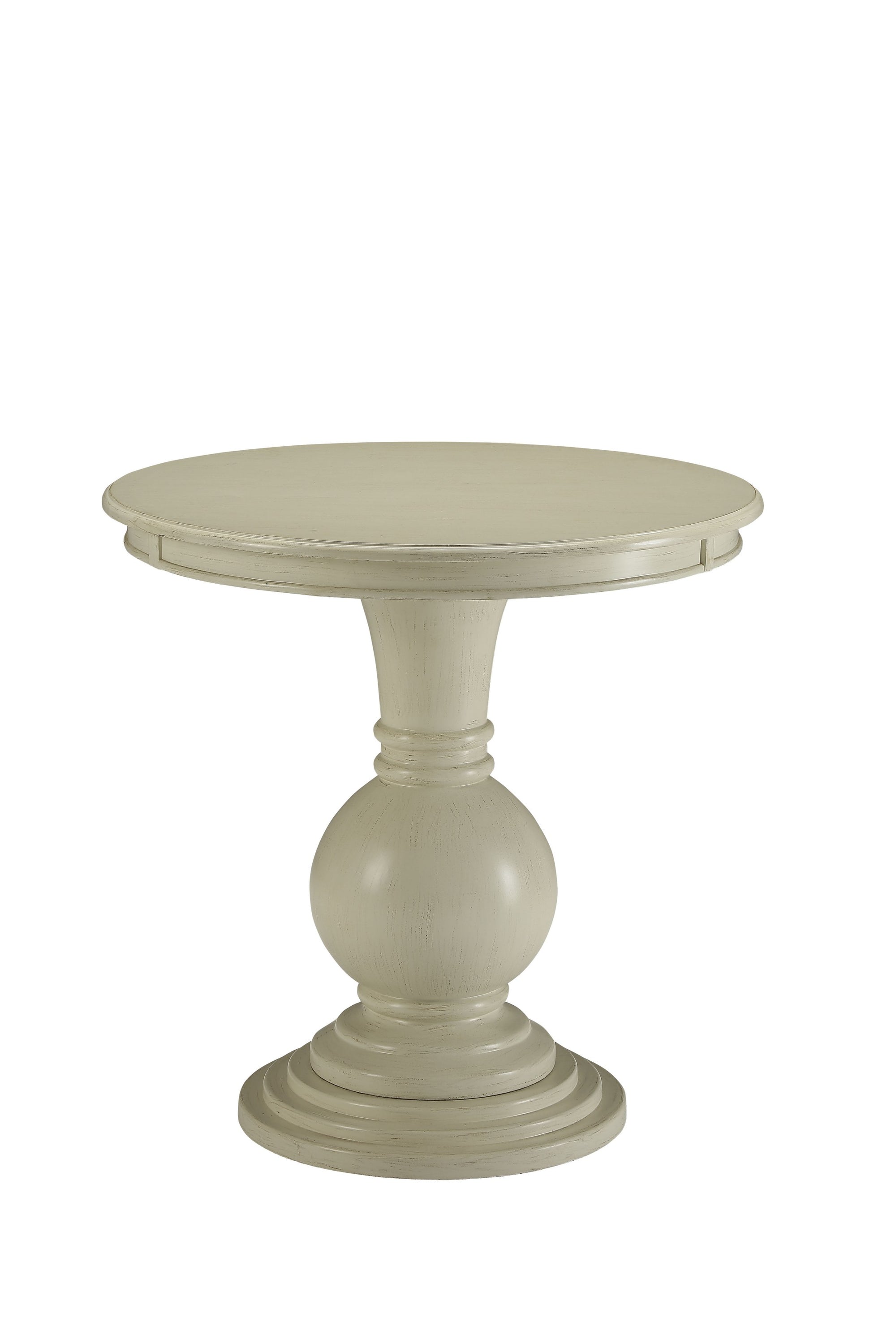 26inches X 26inches X 26inches Antique White Wood Veneer Side Table