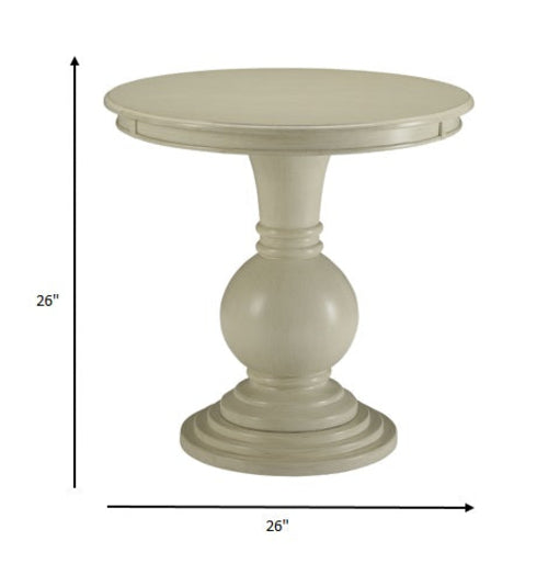 26inches X 26inches X 26inches Antique White Wood Veneer Side Table