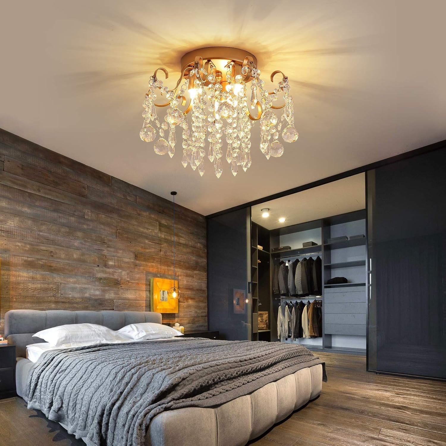 Small Gold Crystal Chandelier Three Light G9 Modern Design