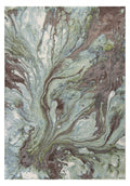 9inches x 13inches  Green and Brown Abstract Marble Area Rug