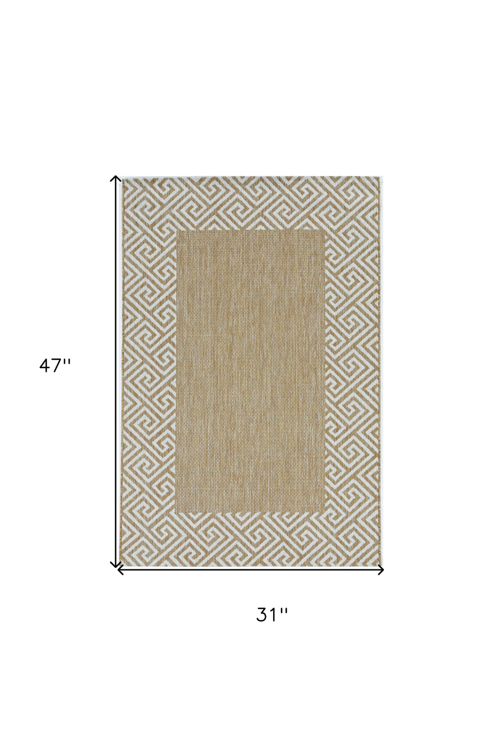 3inches x 4inches Natural Polypropylene Area Rug