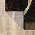 10inches x 13inches Brown and Black Abstract Geometric Area Rug