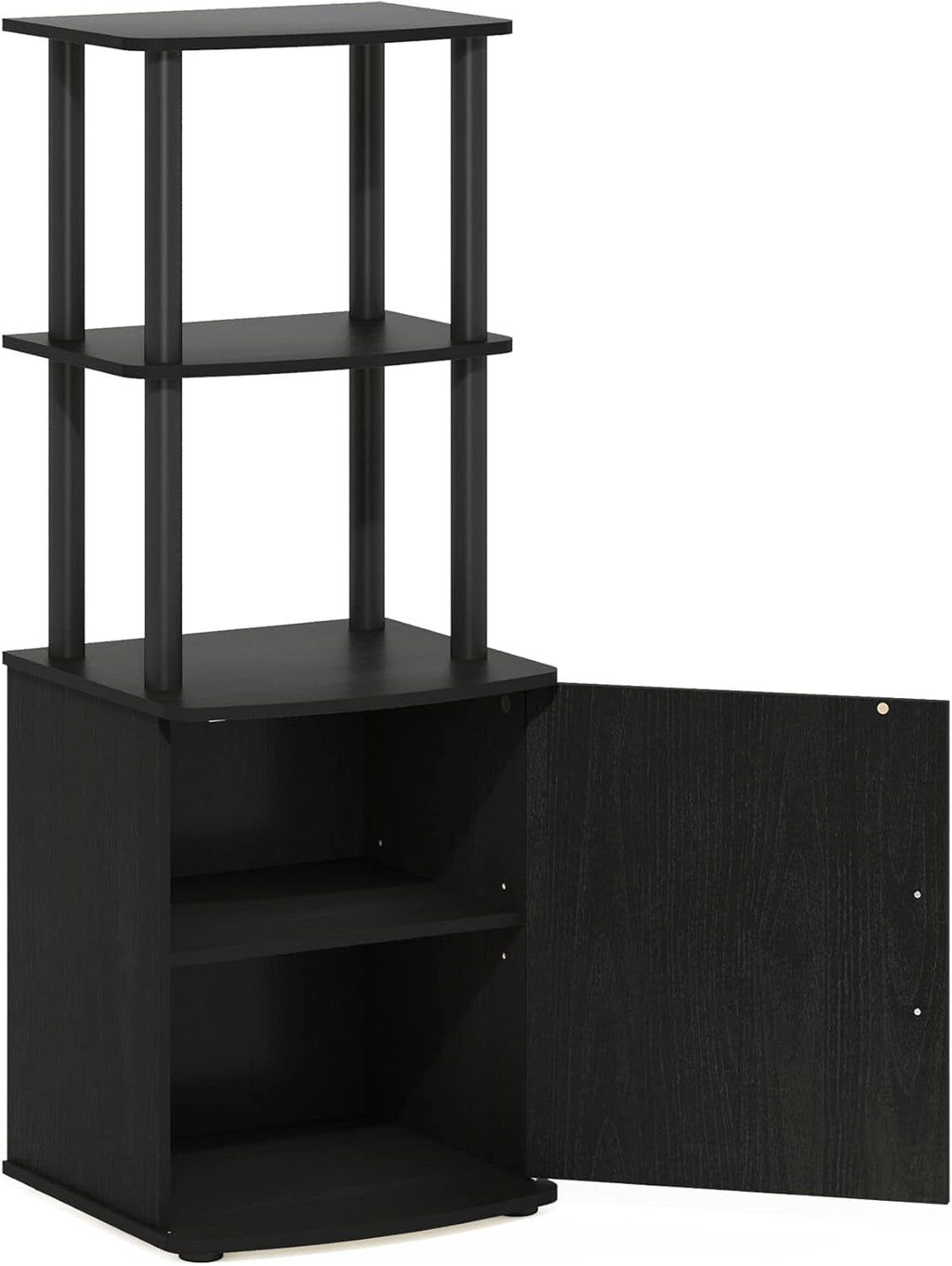 Turn N Tube Tall TV Side Table Storage 2 Tier Blackwood