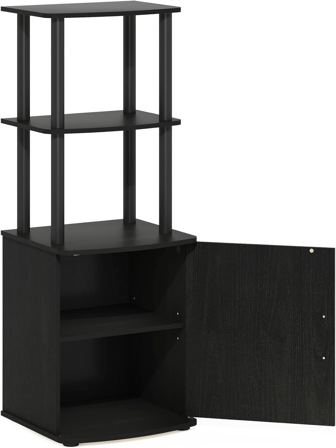 Turn N Tube Tall TV Side Table Storage 2 Tier Blackwood