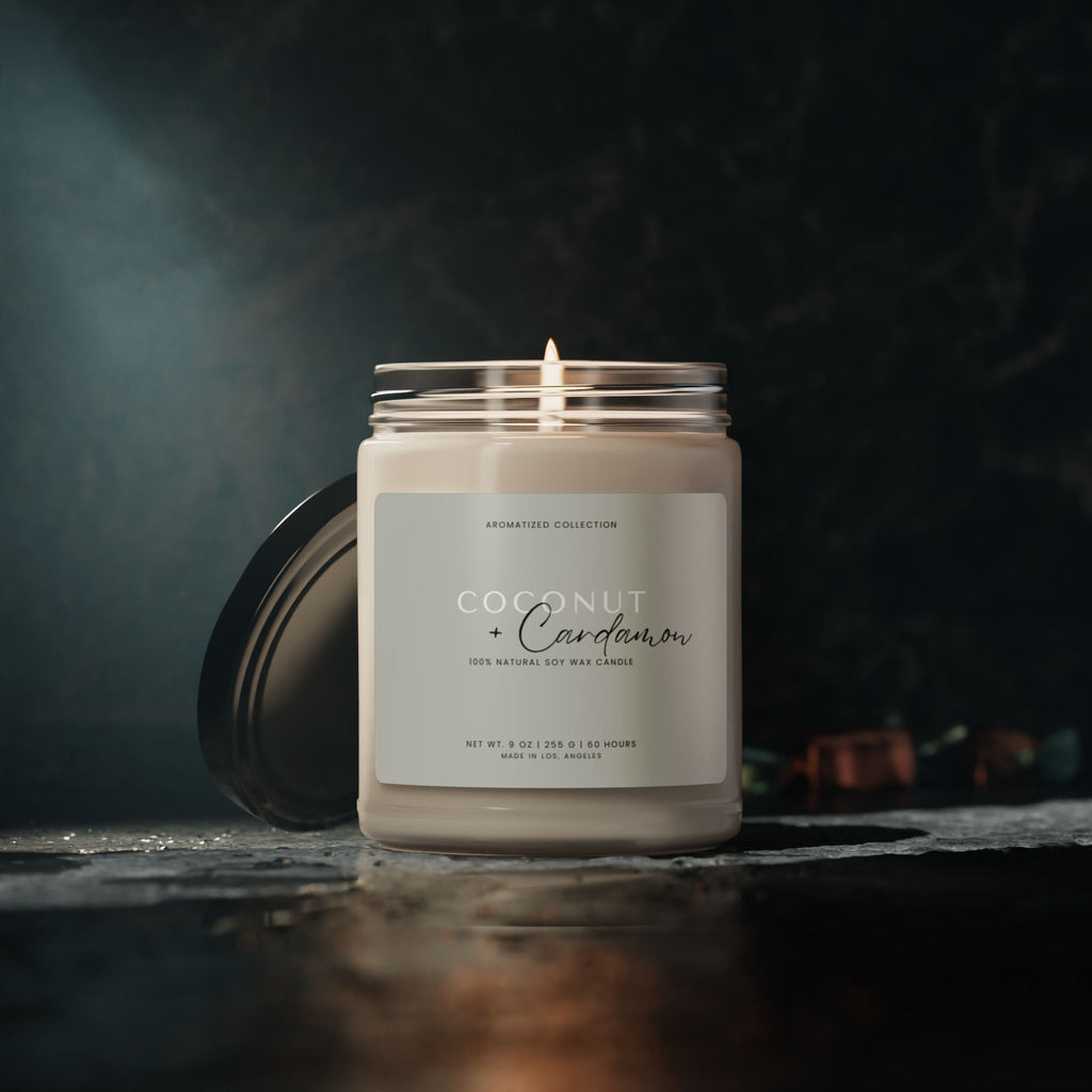 Coconut Cream Cardamom Scented Candle, Cozy Home Décor, Gift for Her,