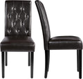 Faux Leather Dining Chairs Brown Set Of 2 For Dining Room