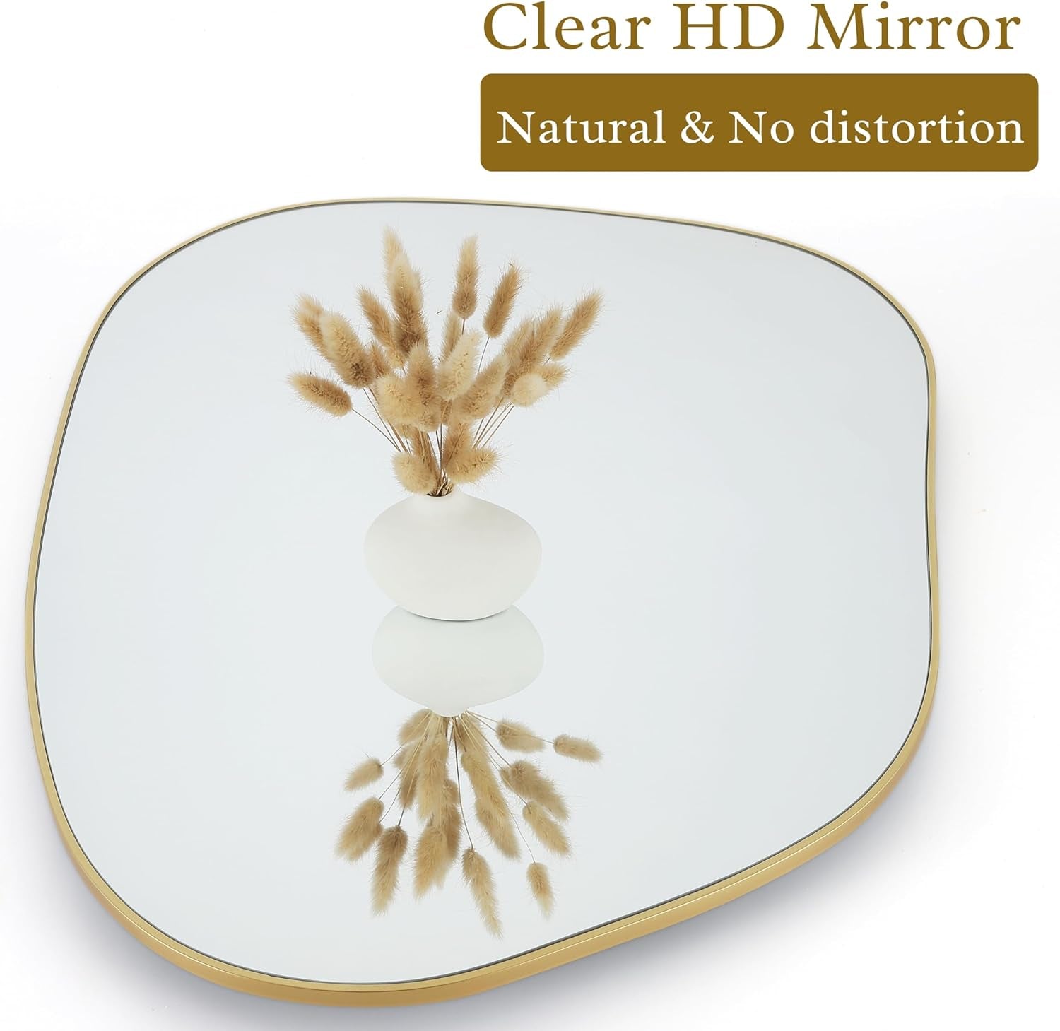 Contemporary Wall Mirror With Gold Frame 32x24 Inches for Living Room