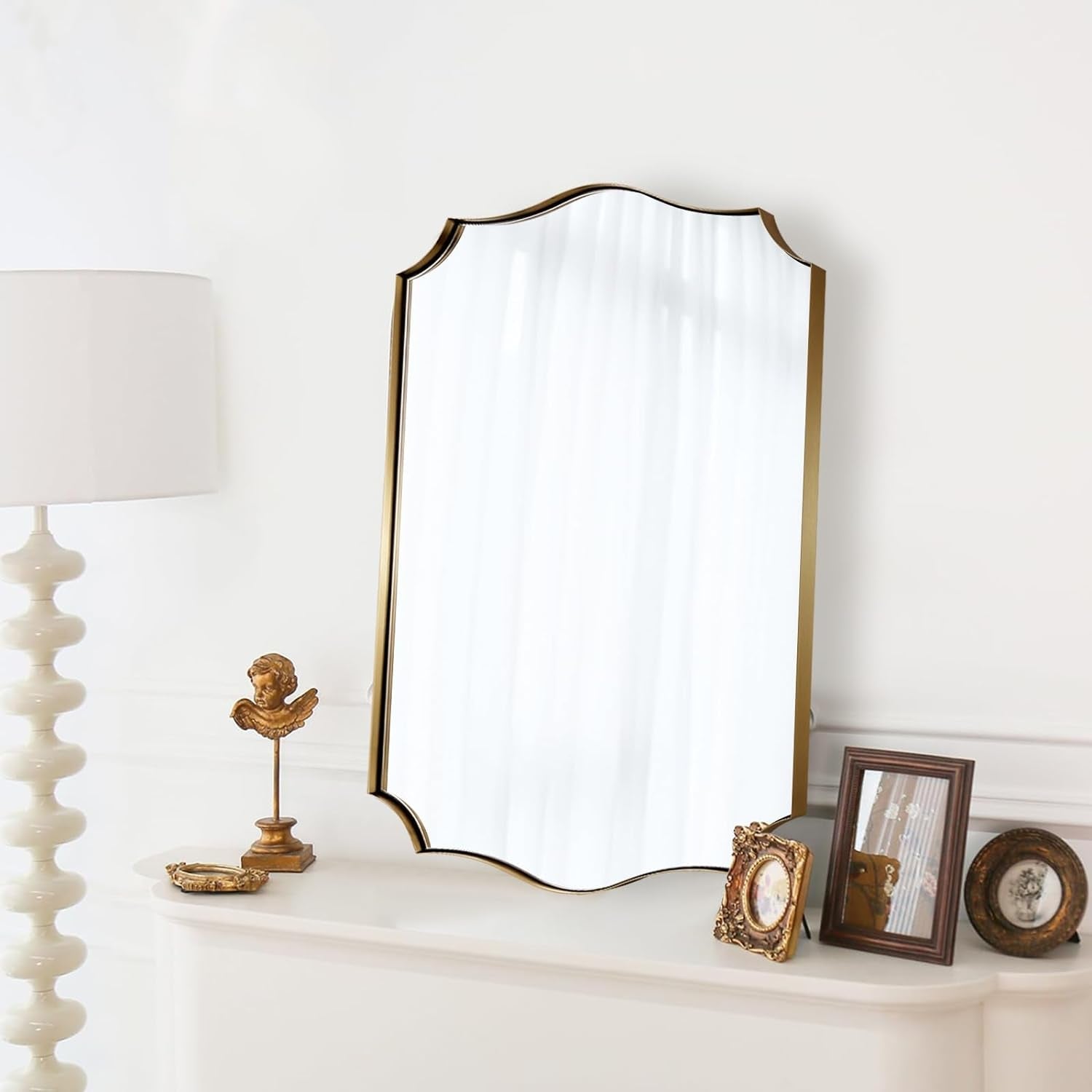 Stainless Steel Wall Mount Vanity Mirror 22x30 Asymmetrical Frame