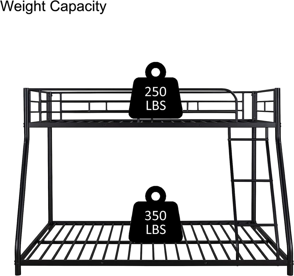 Heavy Duty Twin Over Full Metal Floor Bunk Bed With Ladder