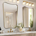 Gold 24x36 Irregular Wall Mirror With Scalloped Edges