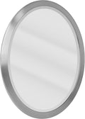 Brushed Nickel Oval Framed Vanity Mirror Beveled Edge