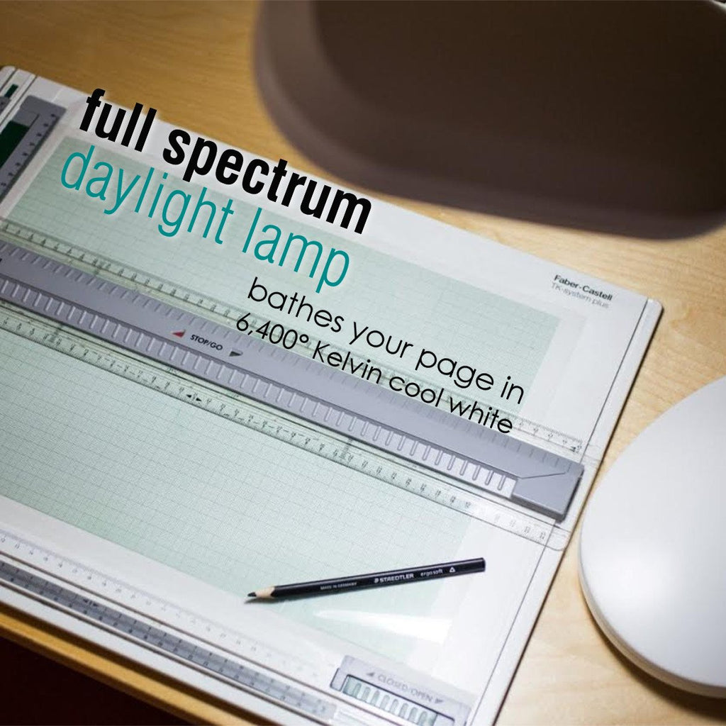 26"H LED Bright Reader Natural Daylight Full Spectrum Desk Lamp Grey