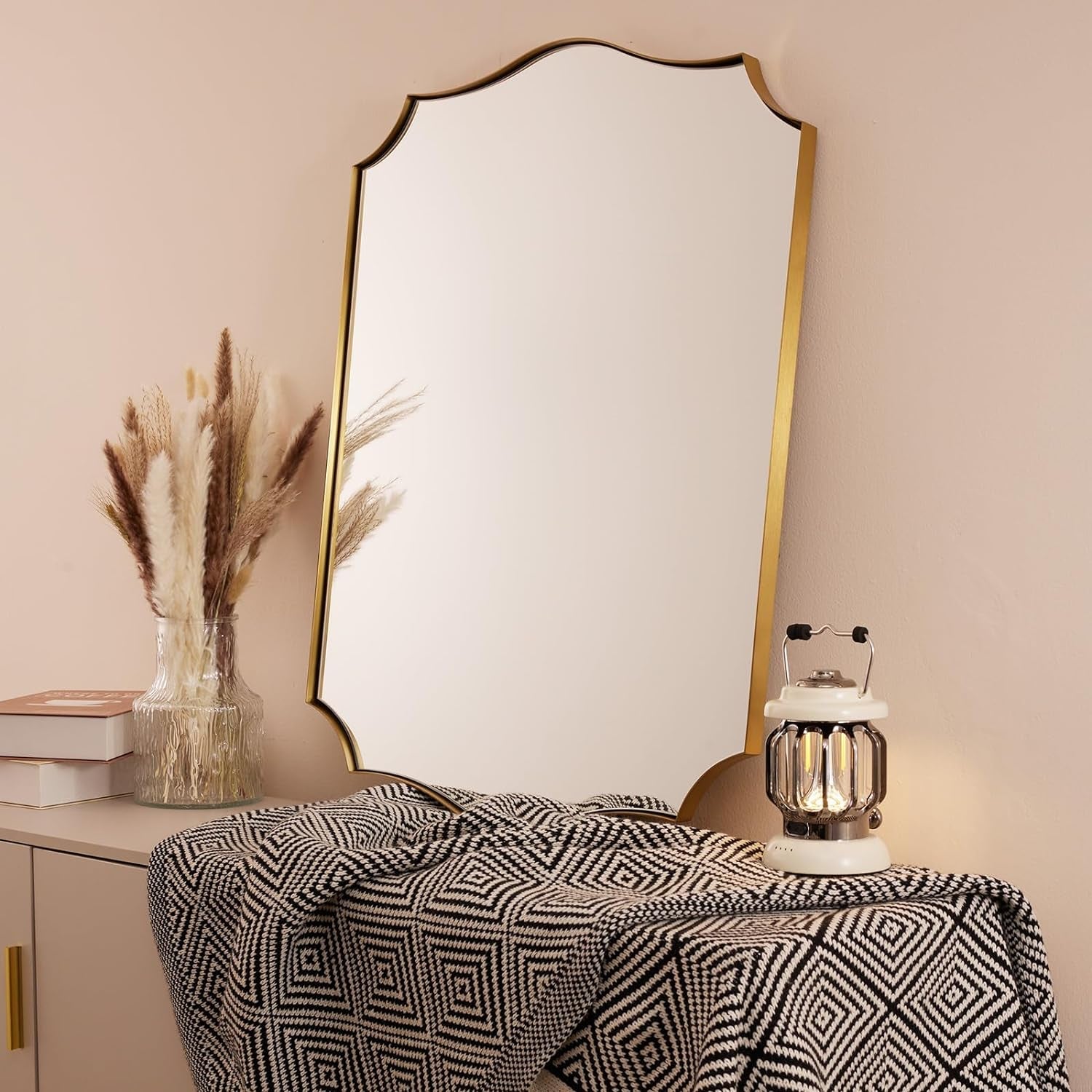 Stainless Steel Wall Mount Vanity Mirror 22x30 Asymmetrical Frame