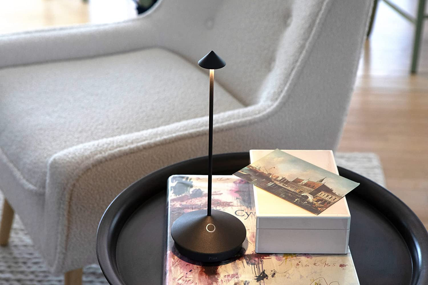Pina Pro Cordless LED Table Lamp Dark Grey Indoor Outdoor