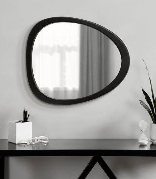 Mckinder Mid Century Wall Mirror 24x28 Black Geometric