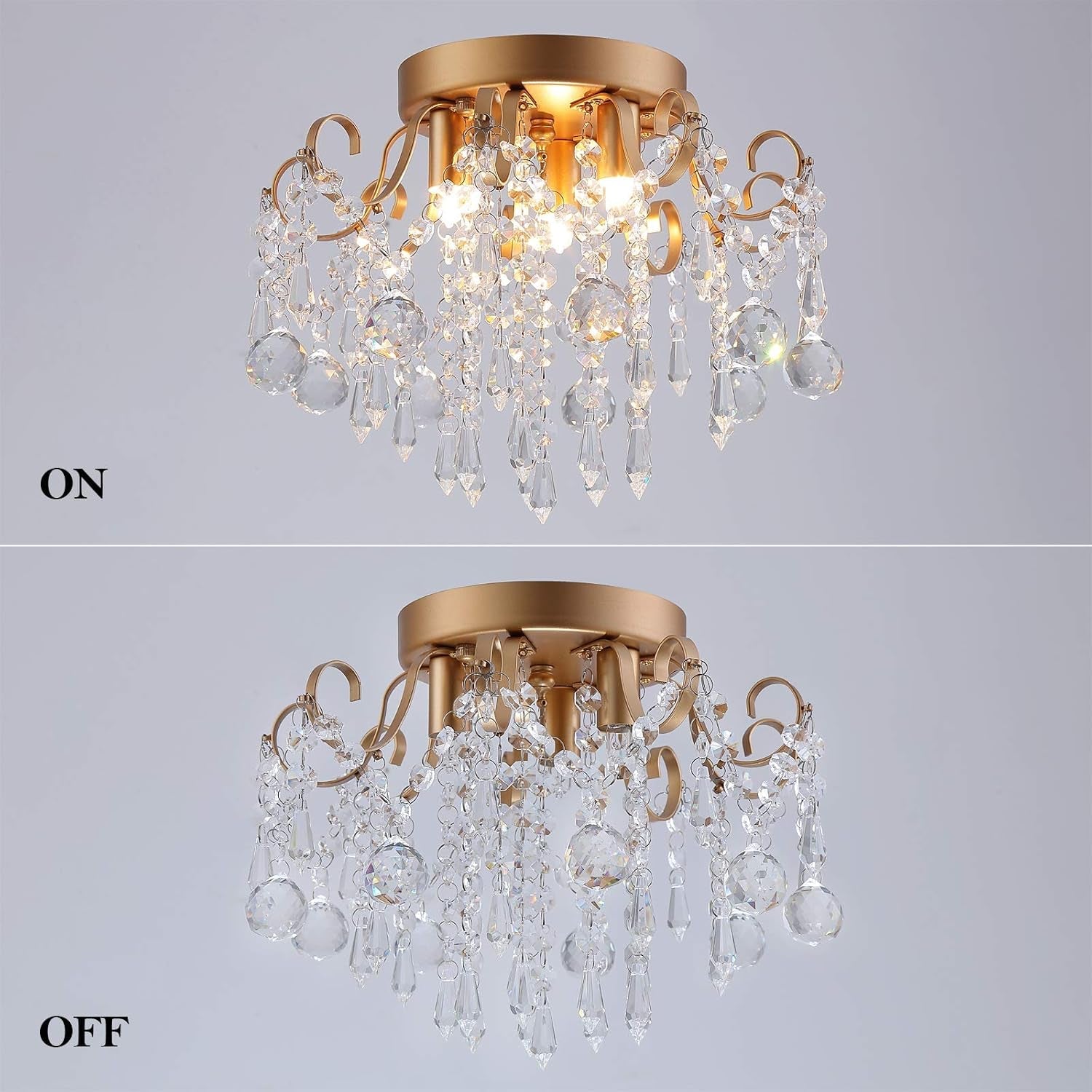 Small Gold Crystal Chandelier Three Light G9 Modern Design