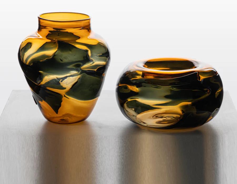 Set of 2 Chic Colorful Glass Vases - Unique Handcrafted Decor for Any