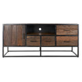 TV furniture DKD Home Decor Black Dark brown Metal Recycled Wood