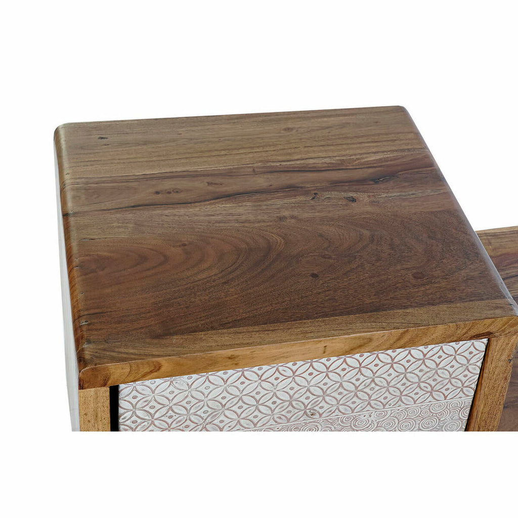 TV furniture DKD Home Decor Cream Natural Metal Acacia 125 x 41 x 62