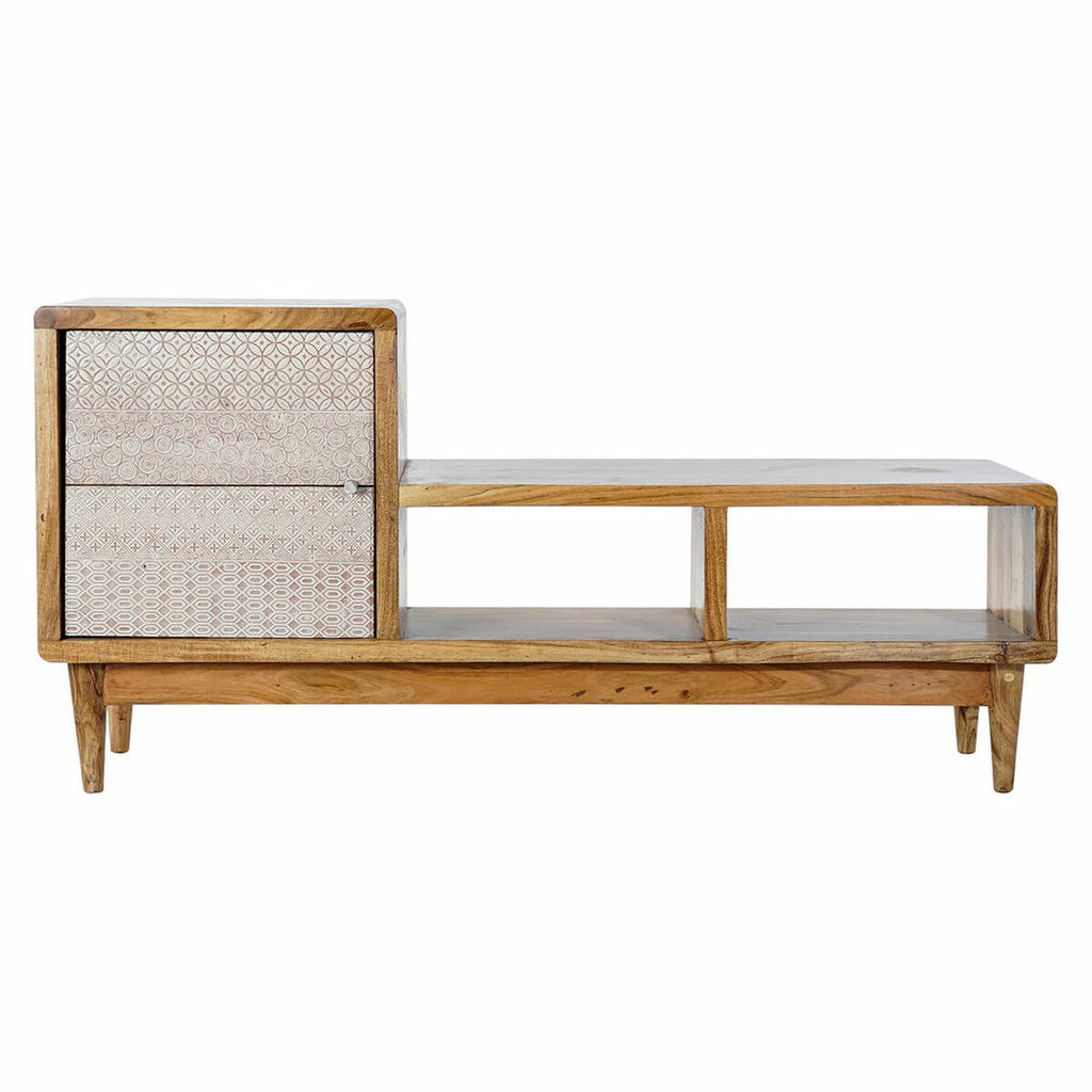 TV furniture DKD Home Decor Cream Natural Metal Acacia 125 x 41 x 62