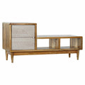 TV furniture DKD Home Decor Cream Natural Metal Acacia 125 x 41 x 62