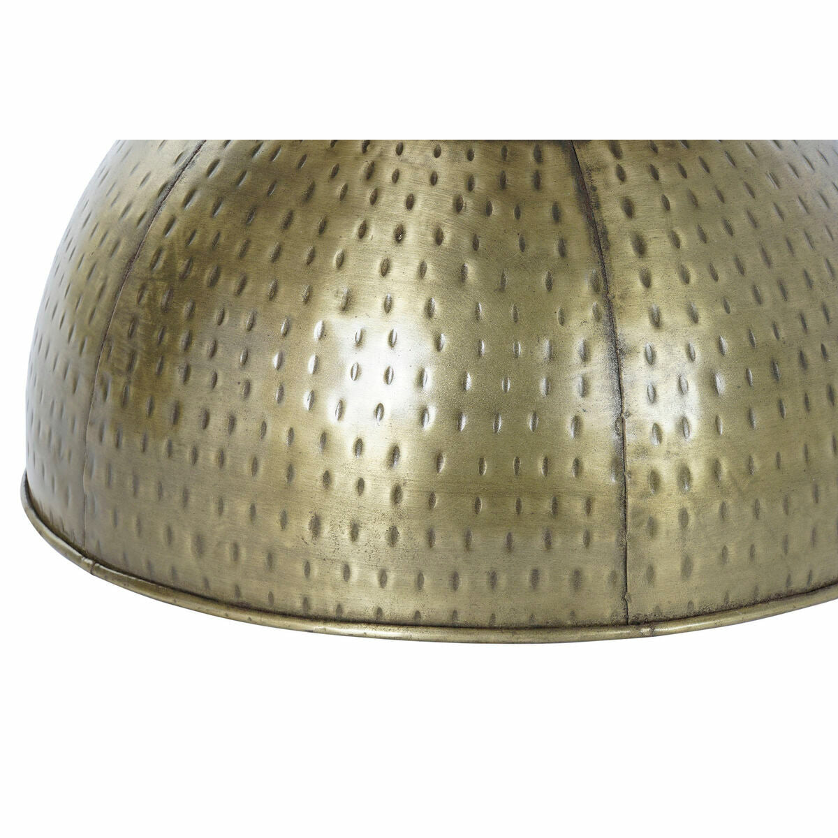 Occasional Furniture DKD Home Decor Golden Metal Leather Dark brown