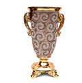 Ambrose Gold Plated Crystal Embellished Ceramic Vase (9 In. x 8 In. x