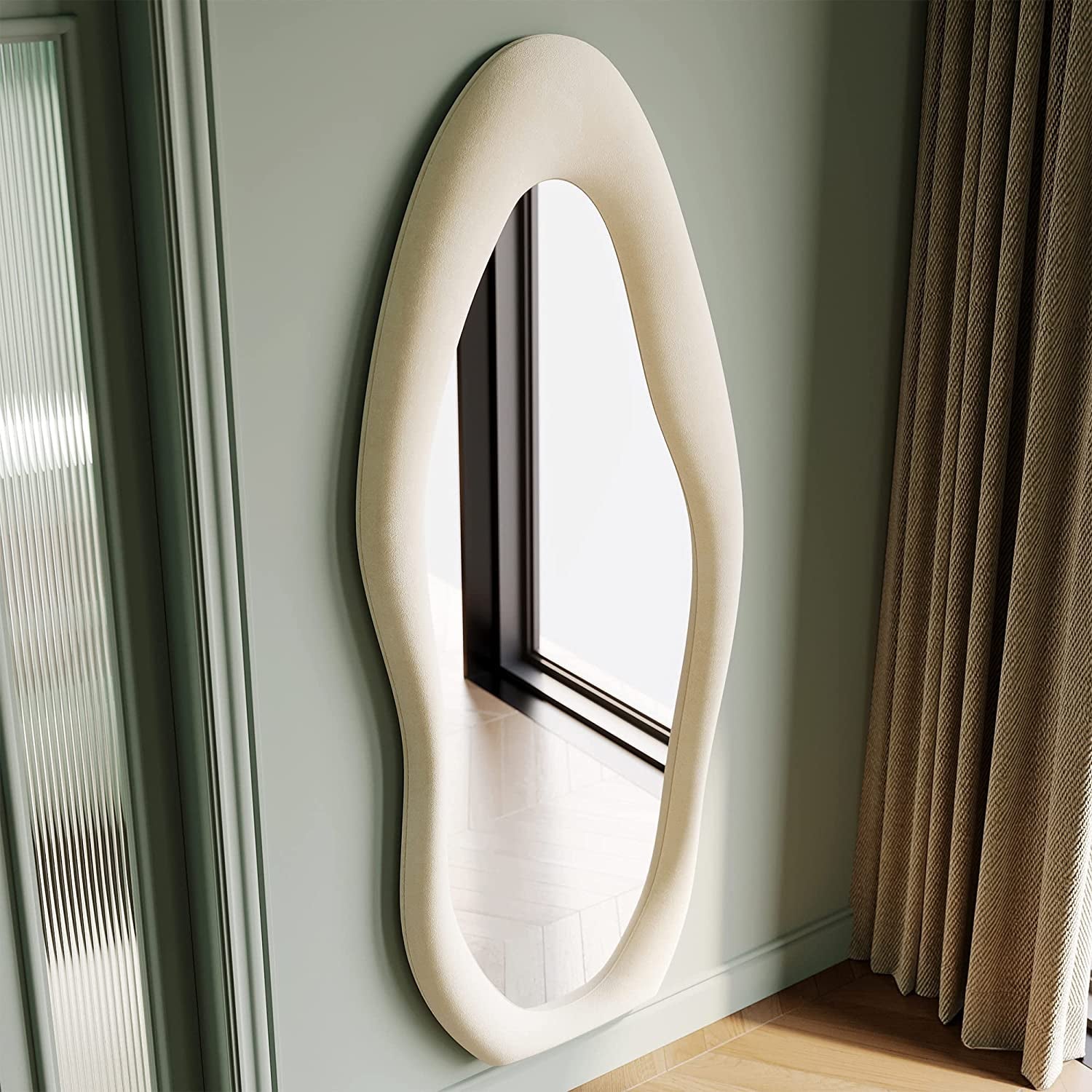 63 X 24 Inch White Full Length Mirror Wooden Frame