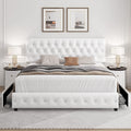Queen Upholstered Bed Frame With Under Bed Drawers