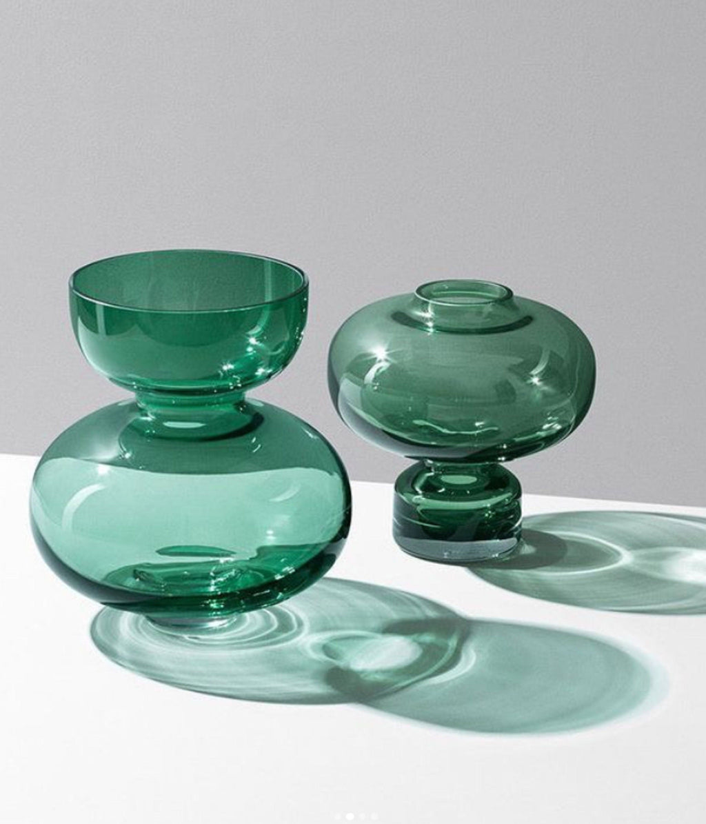 Elegant Hand-Blown Glass Vases - Vintage Art Deco Style in Stunning