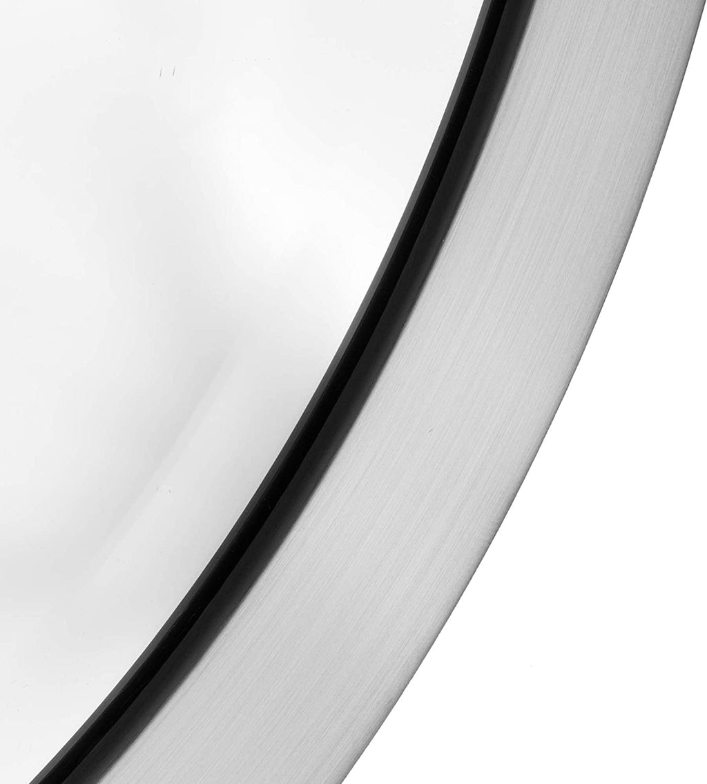 Brushed Nickel Oval Framed Vanity Mirror Beveled Edge