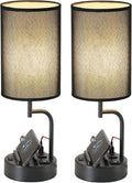 Table Lamp With 3 USB Ports And AC Outlet For Office