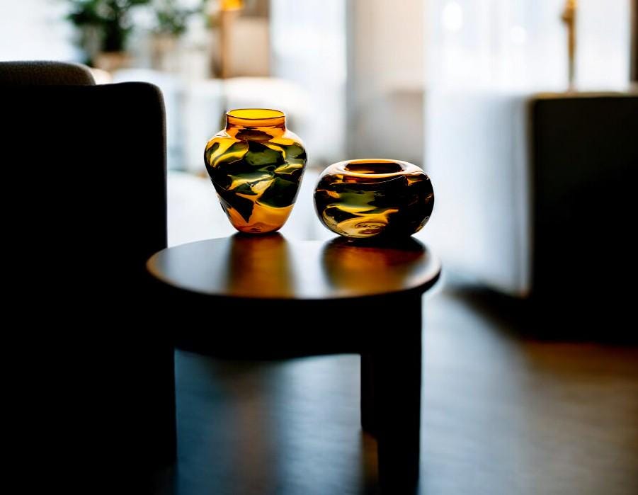 Set of 2 Chic Colorful Glass Vases - Unique Handcrafted Decor for Any