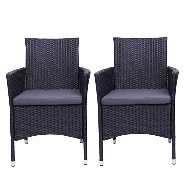 2pcs Single Backrest Chairs Rattan Sofa