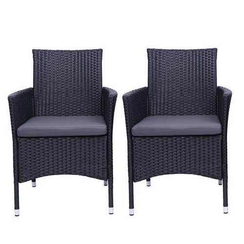 2pcs Single Backrest Chairs Rattan Sofa
