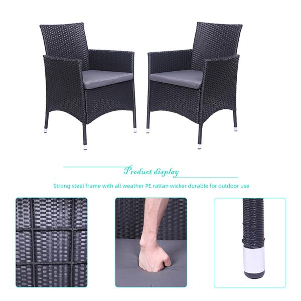 2pcs Single Backrest Chairs Rattan Sofa