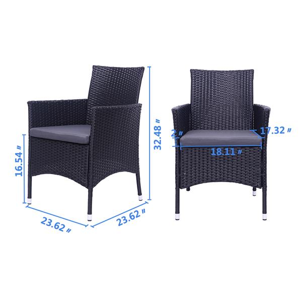 2pcs Single Backrest Chairs Rattan Sofa