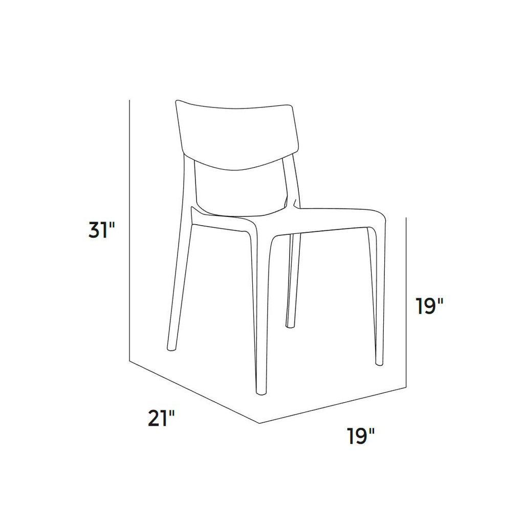 Set of 4 Patio Dining Chairs - Commercial Grade
