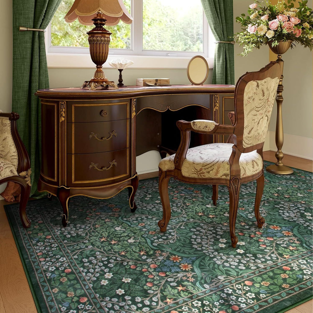 Insect Print Washable Area Rugs 5x7, Soft Rugs for Living Room