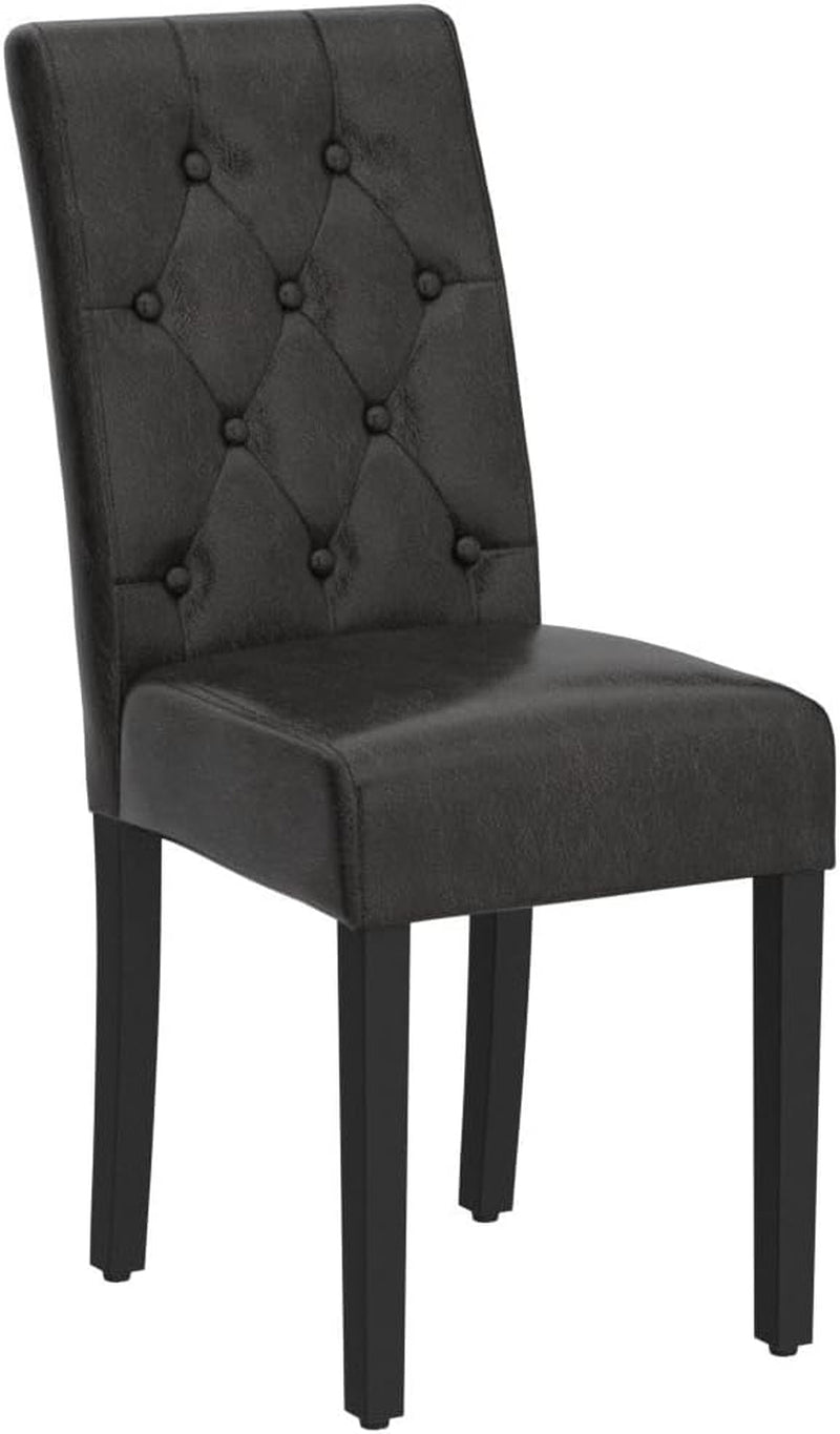 Faux Leather Dining Chairs Brown Set Of 2 For Dining Room