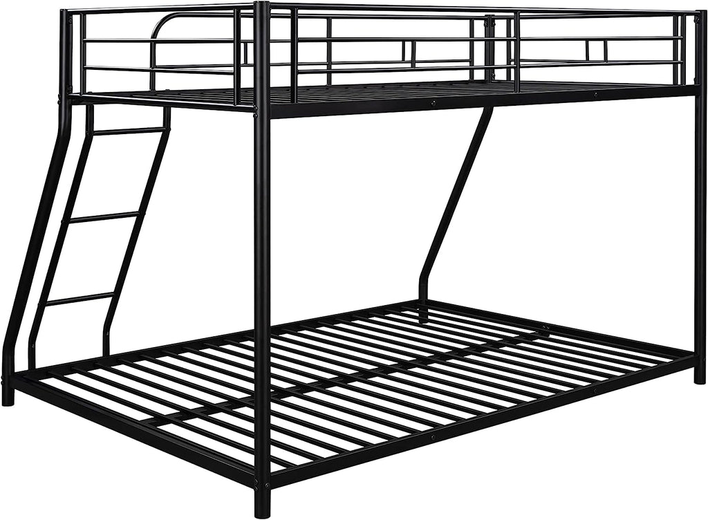 Heavy Duty Twin Over Full Metal Floor Bunk Bed With Ladder