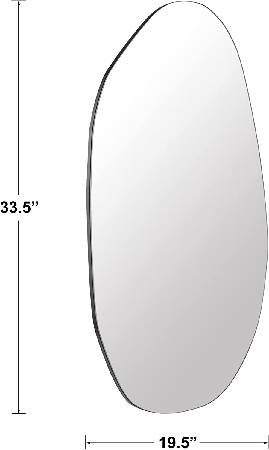 Asymmetrical Frameless Wall Mirror For Living Room 19.5 x 33.5 Inches