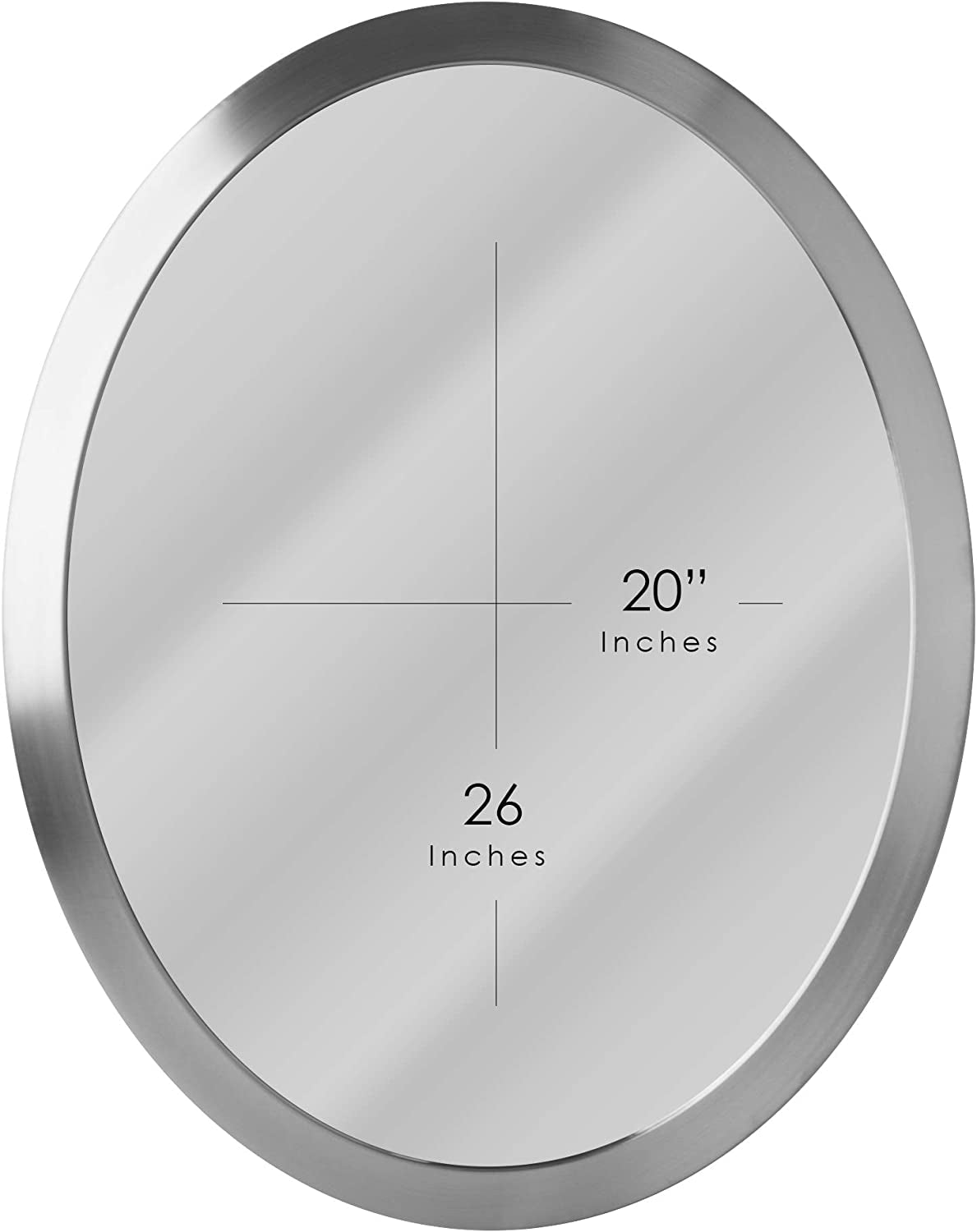 Brushed Nickel Oval Framed Vanity Mirror Beveled Edge
